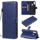 For Motorola Moto E7 Power Solid Color Horizontal Flip Protective Leather Case with Holder & Card Slots & Wallet & Photo Frame & Lanyard(Blue) - 1