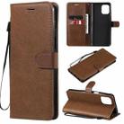 For Motorola Edge S 4G Solid Color Horizontal Flip Protective Leather Case with Holder & Card Slots & Wallet & Photo Frame & Lanyard(Brown) - 1