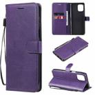 For Motorola Edge S 4G Solid Color Horizontal Flip Protective Leather Case with Holder & Card Slots & Wallet & Photo Frame & Lanyard(Purple) - 1