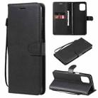 For Motorola Edge S 4G Solid Color Horizontal Flip Protective Leather Case with Holder & Card Slots & Wallet & Photo Frame & Lanyard(Black) - 1