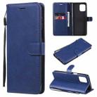 For Motorola Edge S 4G Solid Color Horizontal Flip Protective Leather Case with Holder & Card Slots & Wallet & Photo Frame & Lanyard(Blue) - 1