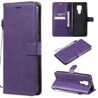 For Motorola Moto G Play 2021 Solid Color Horizontal Flip Protective Leather Case with Holder & Card Slots & Wallet & Photo Frame & Lanyard(Purple) - 1