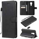 For Motorola Moto G Play 2021 Solid Color Horizontal Flip Protective Leather Case with Holder & Card Slots & Wallet & Photo Frame & Lanyard(Black) - 1