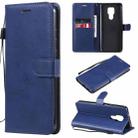 For Motorola Moto G Play 2021 Solid Color Horizontal Flip Protective Leather Case with Holder & Card Slots & Wallet & Photo Frame & Lanyard(Blue) - 1