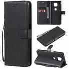 For Motorola Moto G Power 2021 Solid Color Horizontal Flip Protective Leather Case with Holder & Card Slots & Wallet & Photo Frame & Lanyard(Black) - 1