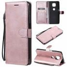 For Motorola Moto G Power 2021 Solid Color Horizontal Flip Protective Leather Case with Holder & Card Slots & Wallet & Photo Frame & Lanyard(Rose Gold) - 1