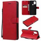 For Motorola Moto G10 / G30 Solid Color Horizontal Flip Protective Leather Case with Holder & Card Slots & Wallet & Photo Frame & Lanyard(Red) - 1