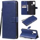 For Motorola Moto G10 / G30 Solid Color Horizontal Flip Protective Leather Case with Holder & Card Slots & Wallet & Photo Frame & Lanyard(Blue) - 1