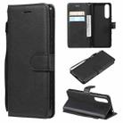 For Sony Xperia 5 III Solid Color Horizontal Flip Protective Leather Case with Holder & Card Slots & Wallet & Photo Frame & Lanyard(Black) - 1