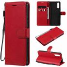 For Sony Xperia 10 III Solid Color Horizontal Flip Protective Leather Case with Holder & Card Slots & Wallet & Photo Frame & Lanyard(Red) - 1