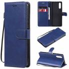 For Sony Xperia 10 III Solid Color Horizontal Flip Protective Leather Case with Holder & Card Slots & Wallet & Photo Frame & Lanyard(Blue) - 1