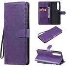 For Sony Xperia 1 III Solid Color Horizontal Flip Protective Leather Case with Holder & Card Slots & Wallet & Photo Frame & Lanyard(Purple) - 1
