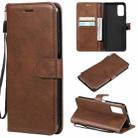 For Xiaomi Redmi Note 10 5G / Poco M3 Pro Solid Color Horizontal Flip Protective Leather Case with Holder & Card Slots & Wallet & Photo Frame & Lanyard(Brown) - 1