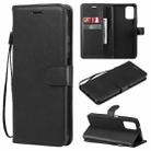 For Xiaomi Redmi Note 10 4G Solid Color Horizontal Flip Protective Leather Case with Holder & Card Slots & Wallet & Photo Frame & Lanyard(Black) - 1