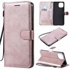 For Xiaomi Mi 11 Lite Solid Color Horizontal Flip Protective Leather Case with Holder & Card Slots & Wallet & Photo Frame & Lanyard(Rose Gold) - 1