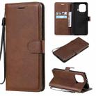 For Xiaomi Mi 11 Pro Solid Color Horizontal Flip Protective Leather Case with Holder & Card Slots & Wallet & Photo Frame & Lanyard(Brown) - 1