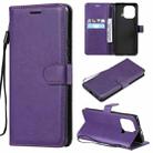 For Xiaomi Mi 11 Pro Solid Color Horizontal Flip Protective Leather Case with Holder & Card Slots & Wallet & Photo Frame & Lanyard(Purple) - 1