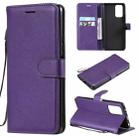 For Xiaomi Redmi Note 10  Pro 4G Solid Color Horizontal Flip Protective Leather Case with Holder & Card Slots & Wallet & Photo Frame & Lanyard(Purple) - 1