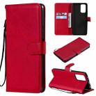 For Xiaomi Redmi Note 10  Pro 4G Solid Color Horizontal Flip Protective Leather Case with Holder & Card Slots & Wallet & Photo Frame & Lanyard(Red) - 1