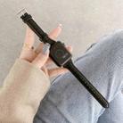 Crocodile Texture Leather Watch Band For Apple Watch Ultra 49mm&Watch Ultra 2 49mm / Series 9&8&7 45mm / SE 3&SE 2&6&SE&5&4 44mm / 3&2&1 42mm(Black) - 1