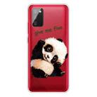 For Samsung Galaxy A02s EU Version Colored Drawing Clear TPU Protective Cases(Tilted Head Panda) - 1