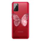 For Samsung Galaxy A02s EU Version Colored Drawing Clear TPU Protective Cases(Red Butterfly) - 1