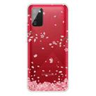 For Samsung Galaxy A02s EU Version Colored Drawing Clear TPU Protective Cases(Cherry Blossoms) - 1