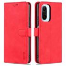 For Xiaomi Poco F3 AZNS Skin Feel Calf Texture Horizontal Flip Leather Case with Card Slots & Holder & Wallet(Red) - 1