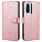 For Xiaomi Poco F3 AZNS Skin Feel Calf Texture Horizontal Flip Leather Case with Card Slots & Holder & Wallet(Rose Gold) - 1