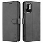 For Xiaomi Redmi Note 10 5G AZNS Skin Feel Calf Texture Horizontal Flip Leather Case with Card Slots & Holder & Wallet(Black) - 1