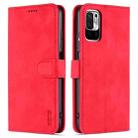 For Xiaomi Redmi Note 10 5G AZNS Skin Feel Calf Texture Horizontal Flip Leather Case with Card Slots & Holder & Wallet(Red) - 1