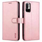 For Xiaomi Redmi Note 10 5G AZNS Skin Feel Calf Texture Horizontal Flip Leather Case with Card Slots & Holder & Wallet(Rose Gold) - 1