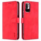 For Xiaomi Poco M3 Pro 5G AZNS Skin Feel Calf Texture Horizontal Flip Leather Case with Card Slots & Holder & Wallet(Red) - 1