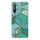 For OnePlus Nord CE 5G Marble Pattern Shockproof TPU Protective Case(Rhombus Green) - 1