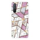 For OnePlus Nord CE 5G Marble Pattern Shockproof TPU Protective Case(Rhombus White Purple) - 1