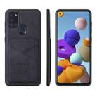 For Samsung Galaxy A21s TAOKKIM Retro Matte PU Leather + PC + TPU Shockproof Back Cover Case with Holder & Card Slot(Black) - 1