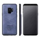 For Samsung Galaxy S9 TAOKKIM Retro Matte PU Leather + PC + TPU Shockproof Back Cover Case with Holder & Card Slot(Blue) - 1