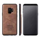 For Samsung Galaxy S9 TAOKKIM Retro Matte PU Leather + PC + TPU Shockproof Back Cover Case with Holder & Card Slot(Brown) - 1