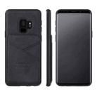 For Samsung Galaxy S9 TAOKKIM Retro Matte PU Leather + PC + TPU Shockproof Back Cover Case with Holder & Card Slot(Black) - 1