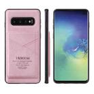For Samsung Galaxy S10 TAOKKIM Retro Matte PU Leather + PC + TPU Shockproof Back Cover Case with Holder & Card Slot(Pink) - 1
