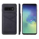 For Samsung Galaxy S10+ TAOKKIM Retro Matte PU Leather + PC + TPU Shockproof Back Cover Case with Holder & Card Slot(Black) - 1