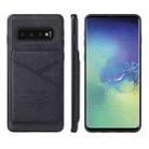 For Samsung Galaxy S10e TAOKKIM Retro Matte PU Leather + PC + TPU Shockproof Back Cover Case with Holder & Card Slot(Black) - 1