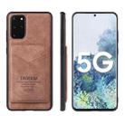 For Samsung Galaxy S20 TAOKKIM Retro Matte PU Leather + PC + TPU Shockproof Back Cover Case with Holder & Card Slot(Brown) - 1