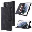 For Samsung Galaxy S21 5G TAOKKIM Skin Feel Calf Texture Horizontal Flip PU Leather Case with Holder & Card Slots & Photo Frame & Wallet(Black) - 1