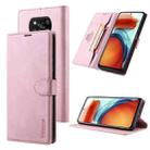 For Xiaomi Poco X3 NFC TAOKKIM Skin Feel Calf Texture Horizontal Flip PU Leather Case with Holder & Card Slots & Photo Frame & Wallet(Pink) - 1