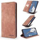 For Samsung Galaxy A52 5G / 4G TAOKKIM Retro Matte PU Horizontal Flip Leather Case with Holder & Card Slots(Brown) - 1