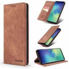 For Samsung Galaxy S10e TAOKKIM Retro Matte PU Horizontal Flip Leather Case with Holder & Card Slots(Brown) - 1