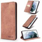 For Samsung Galaxy S21 5G TAOKKIM Retro Matte PU Horizontal Flip Leather Case with Holder & Card Slots(Brown) - 1