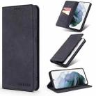 For Samsung Galaxy S21 5G TAOKKIM Retro Matte PU Horizontal Flip Leather Case with Holder & Card Slots(Black) - 1