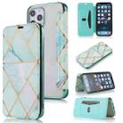 For iPhone 12 / 12 Pro Bronzing Plating PU + TPU Horizontal Flip Leather Case with Holder & Card Slot(Green) - 1